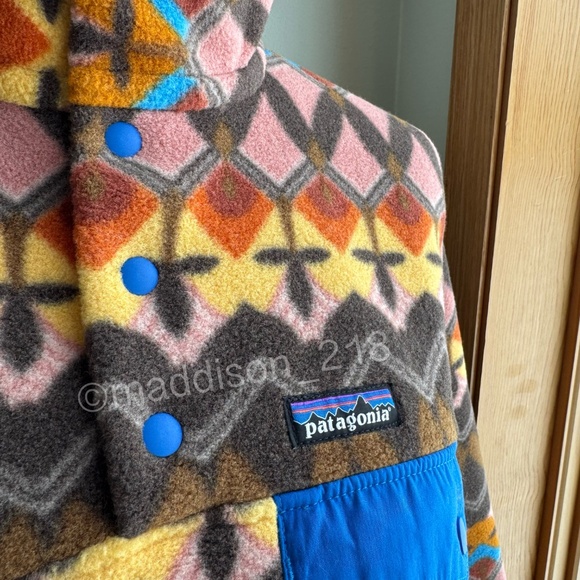 Patagonia Synchilla Snap-T Fleece Small Companions Big Anthos Pink Brown S - Picture 1 of 13